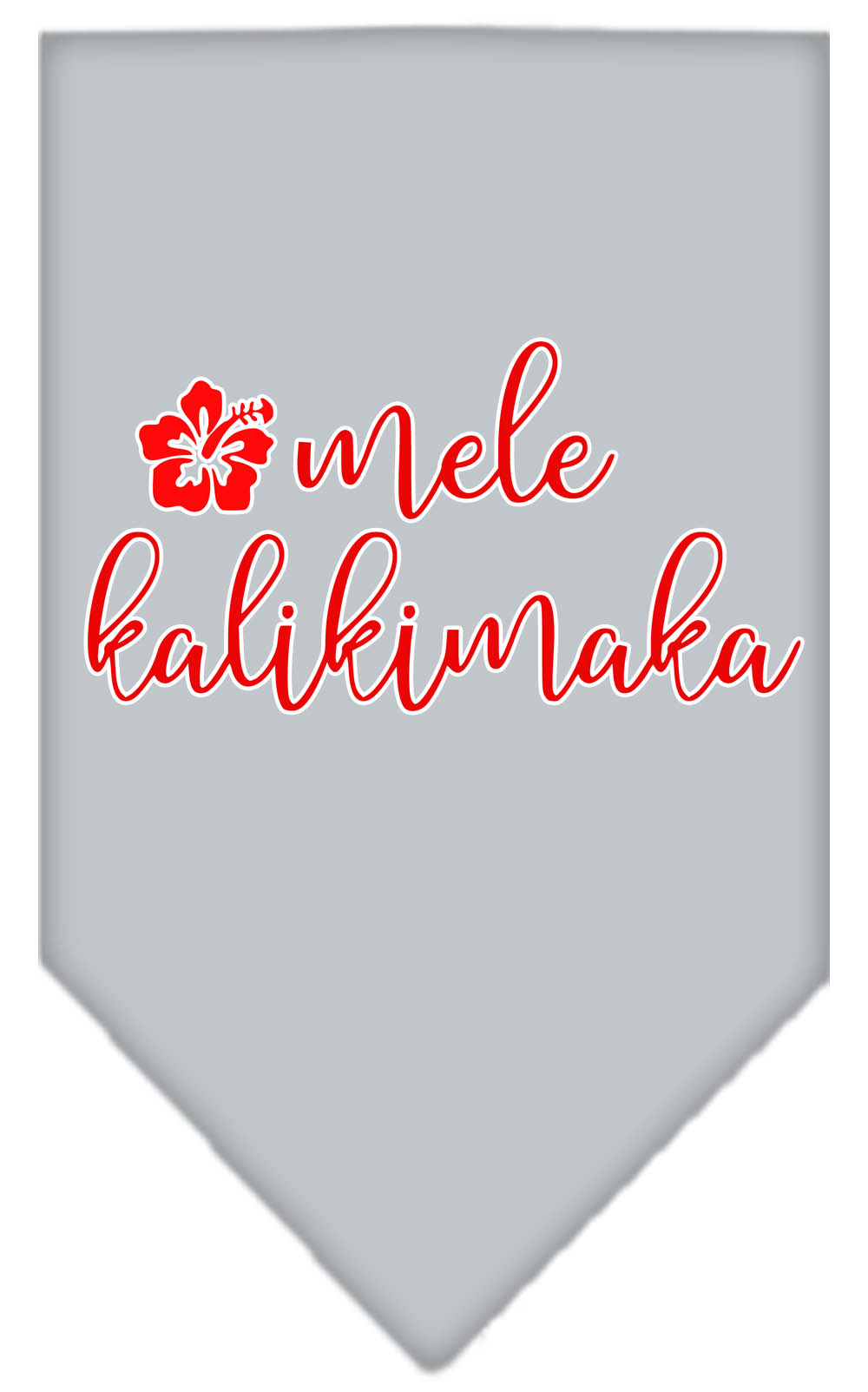 Mele Kalikimaka Screen Print Bandana Grey Small